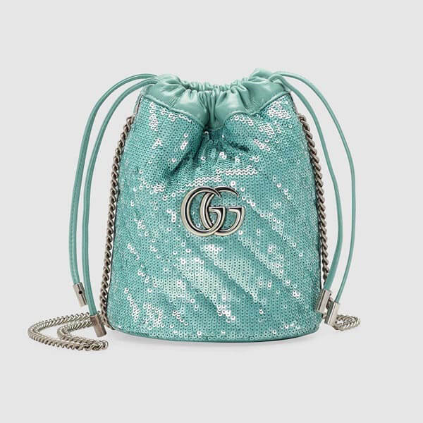 【グッチ】GG Marmont ダブルG ミニバケット スパンコールバッグ コピー 575163 9SYZP 5967